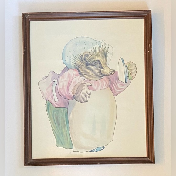Beatrix Potter Other - Vintage Framed Animal Print- Mrs. Tiggy-Winkle
